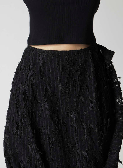 DAMEGED STRIPE TWIST SKIRT