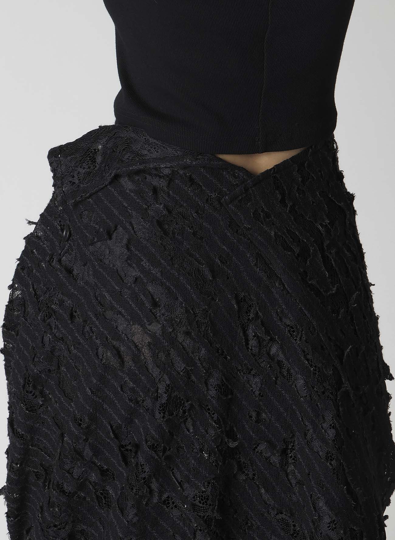 DAMEGED STRIPE TWIST SKIRT