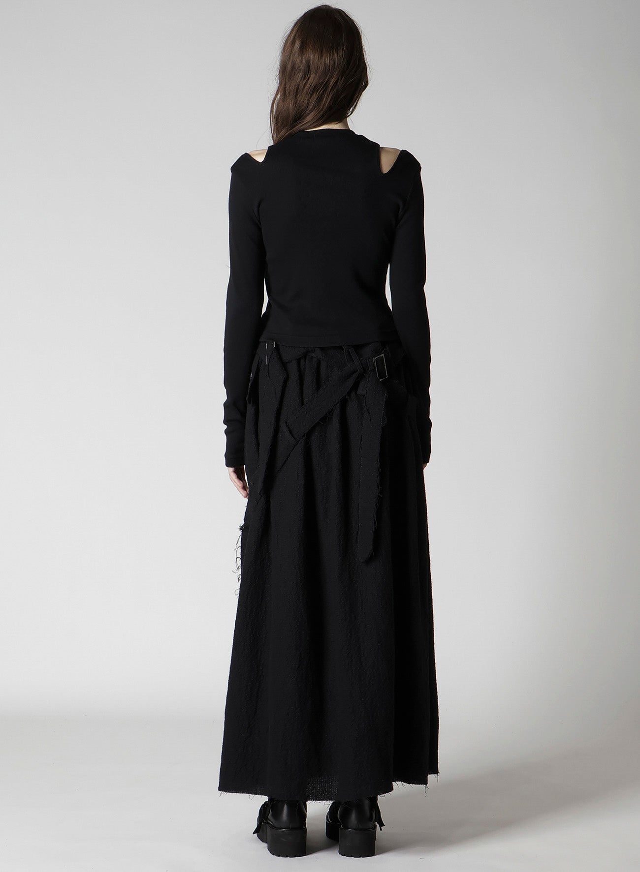 COTTON RAYON RIB SLIT CARDIGAN