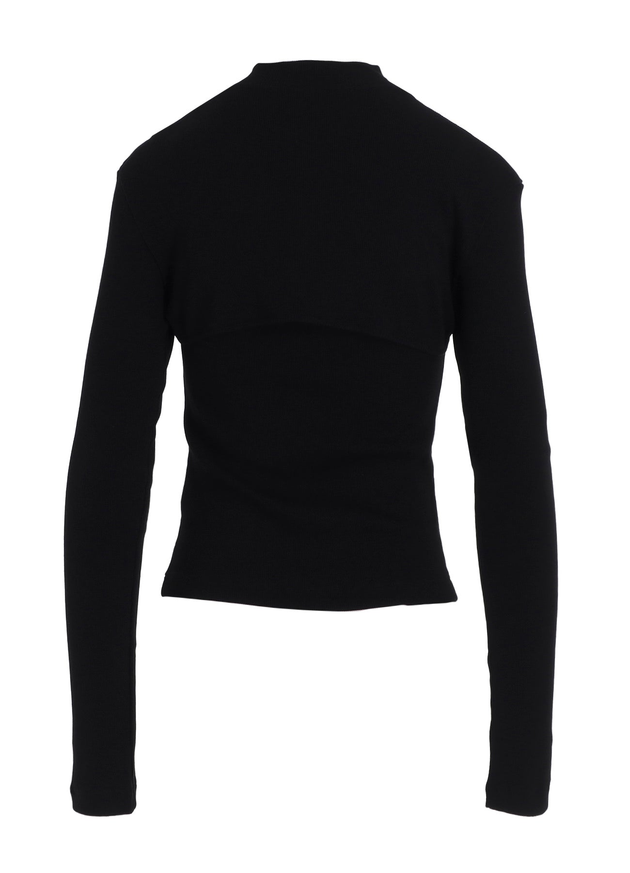 COTTON RAYON RIB CHINA COLLAR T-SHIRT