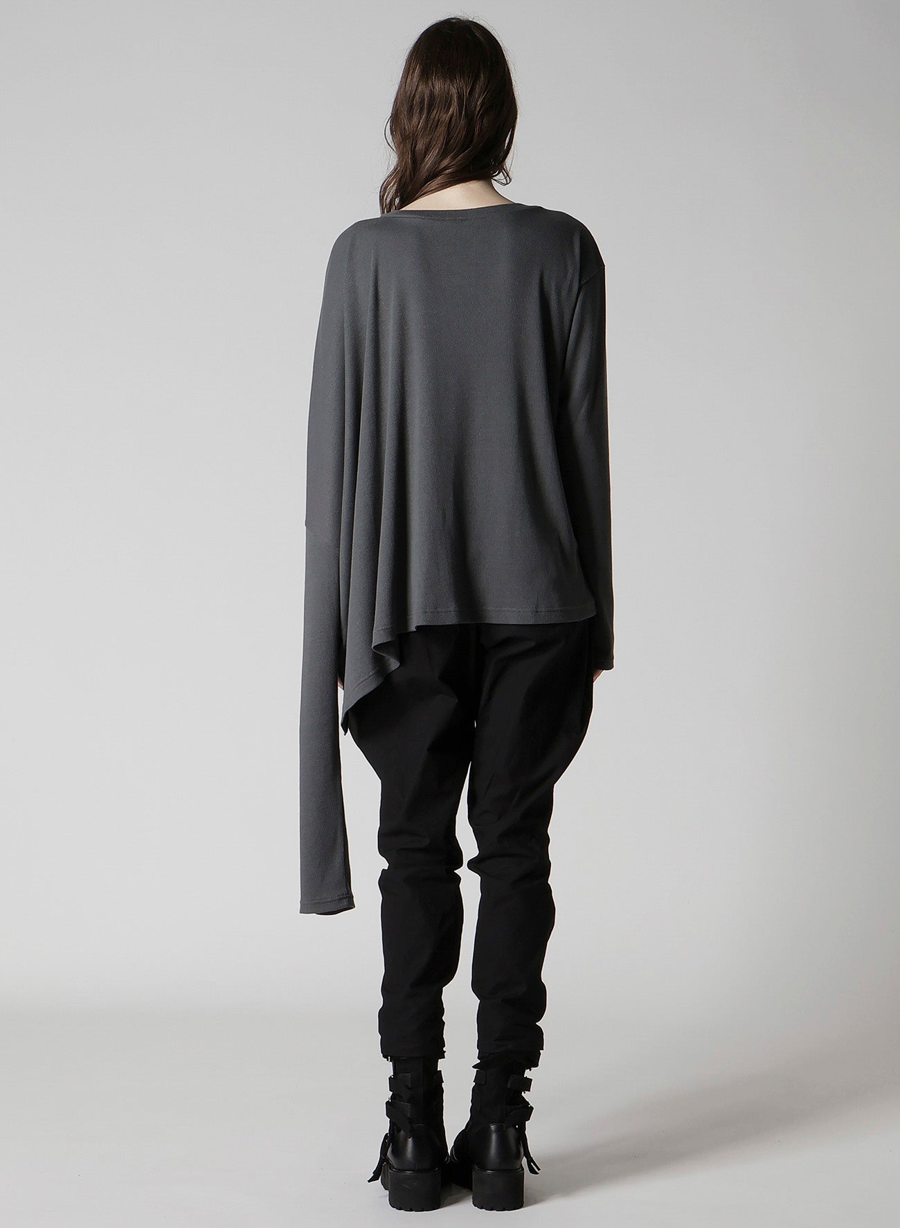 COTTON RAYON RIB 2WAY LONG SLEEVE T CARDIGAN