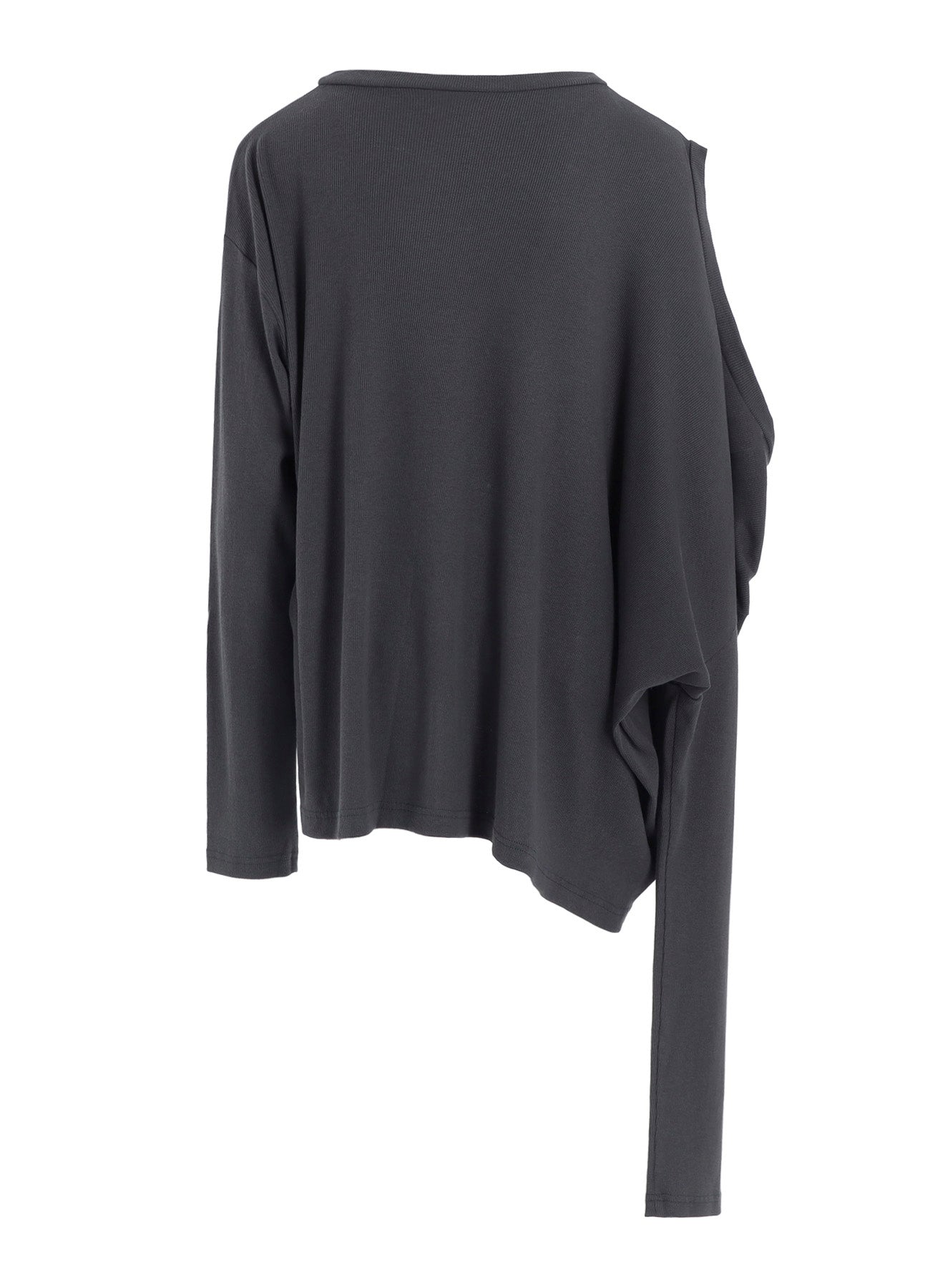 COTTON RAYON RIB 2WAY LONG SLEEVE T CARDIGAN