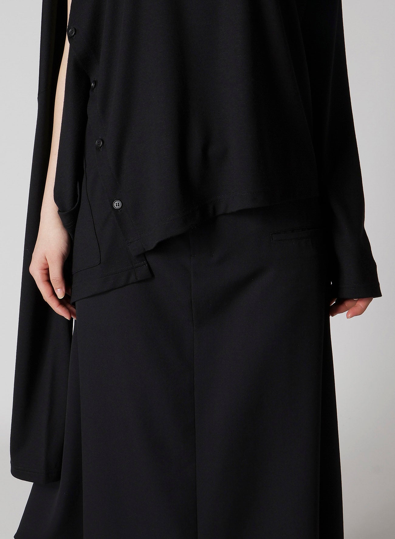 PLAIN STITCH 2WAY LONG SLEEVE T-SHIRT