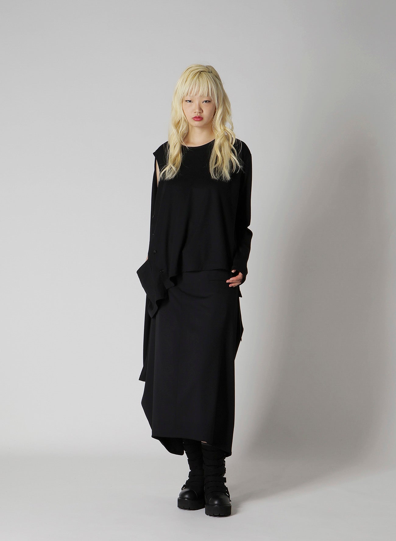 PLAIN STITCH 2WAY LONG SLEEVE T-SHIRT