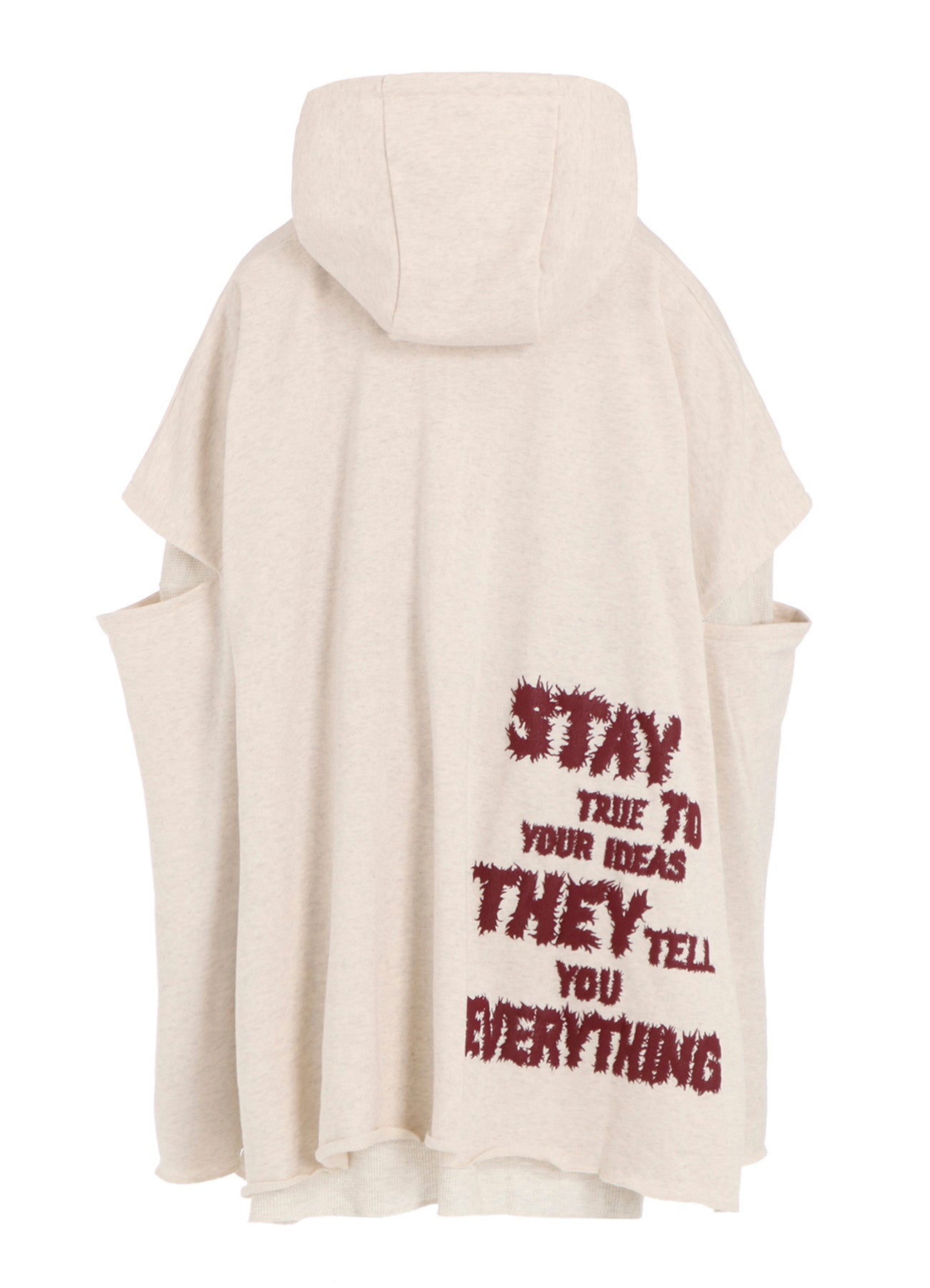 STAY TRUE PRINT LAYERED SHORT HOODIE