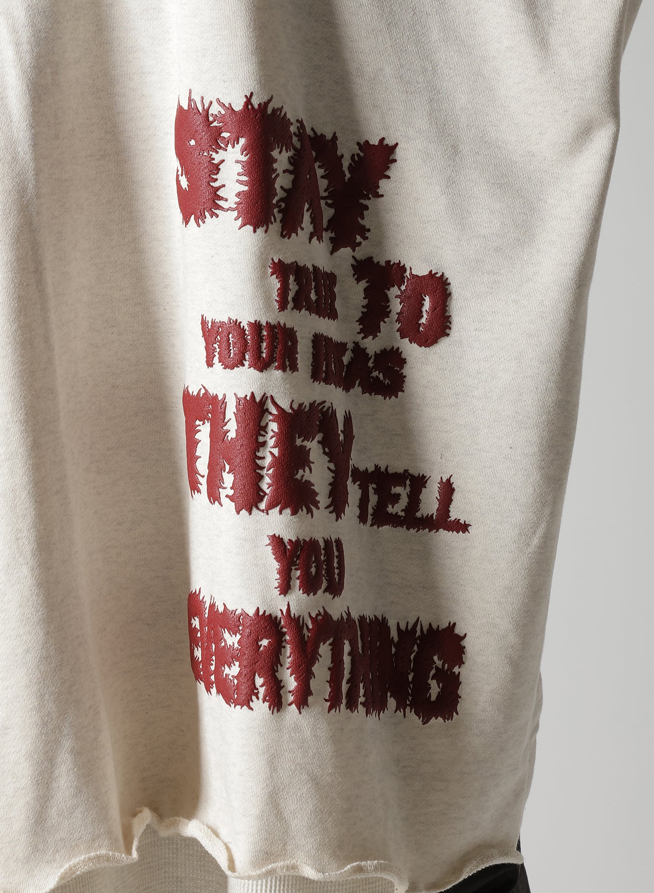 STAY TRUE PRINT LAYERED SHORT HOODIE