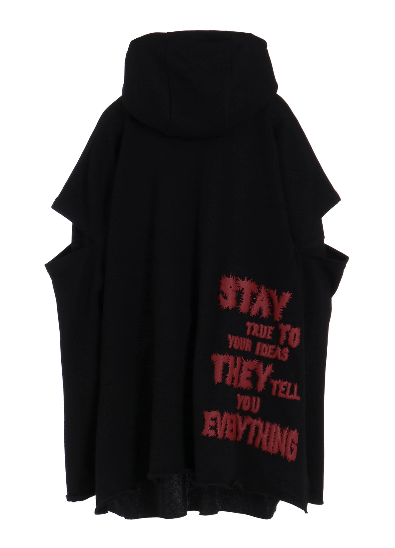STAY TRUE PRINT LAYERED SHORT HOODIE
