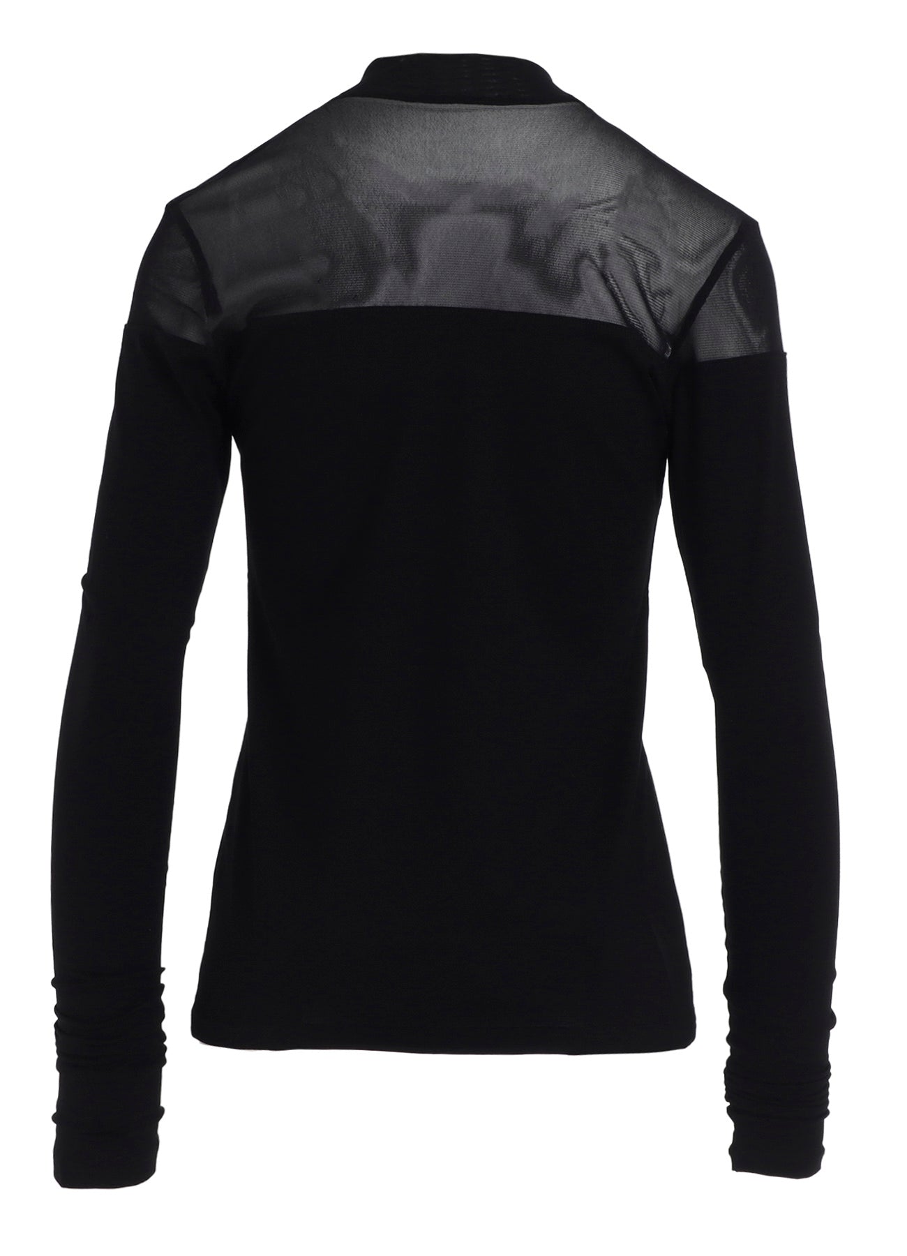PLAIN STITCH +TULLE PANELED HIGHNECK