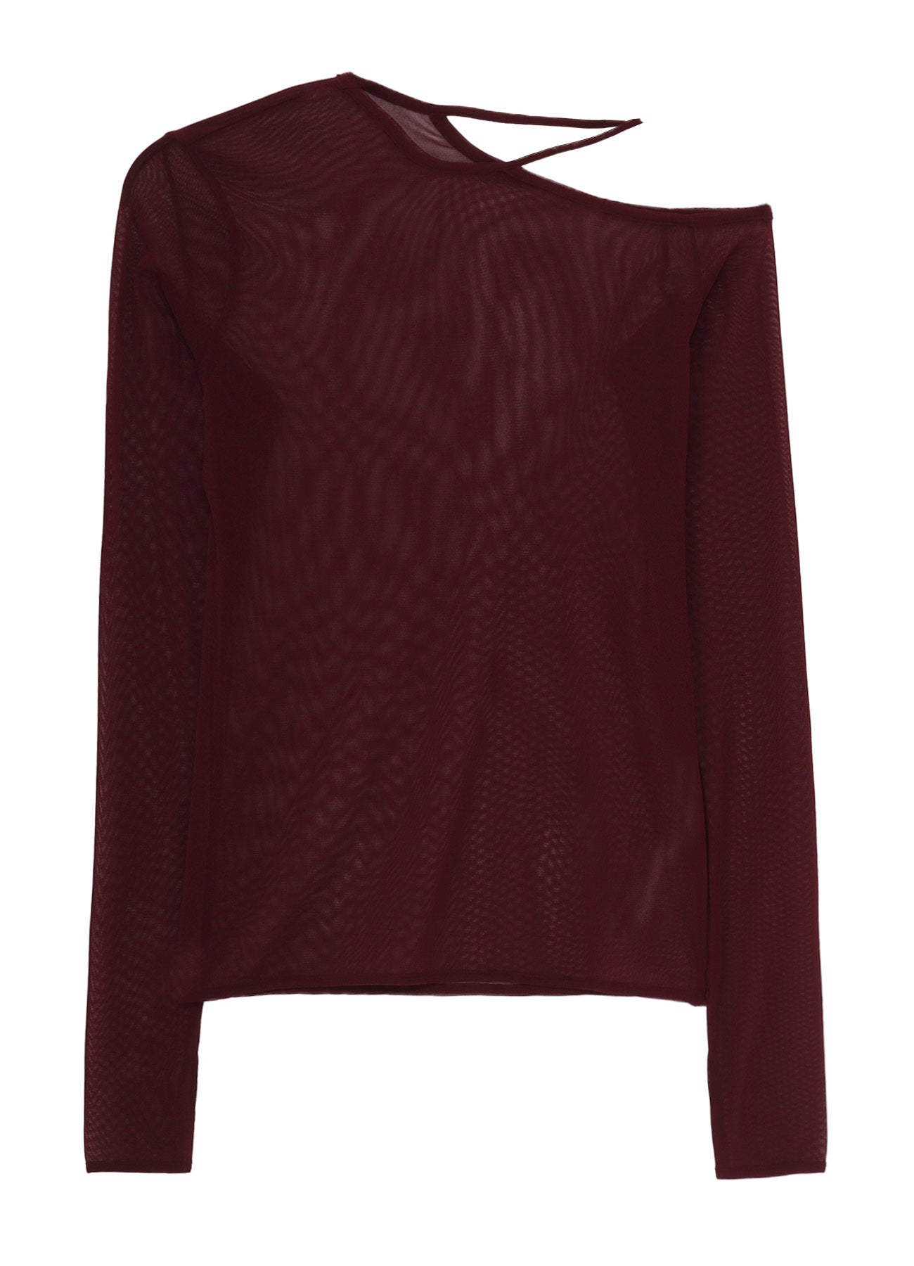 TULLE TIGHT OPEN SHOULDER T-SHIRT