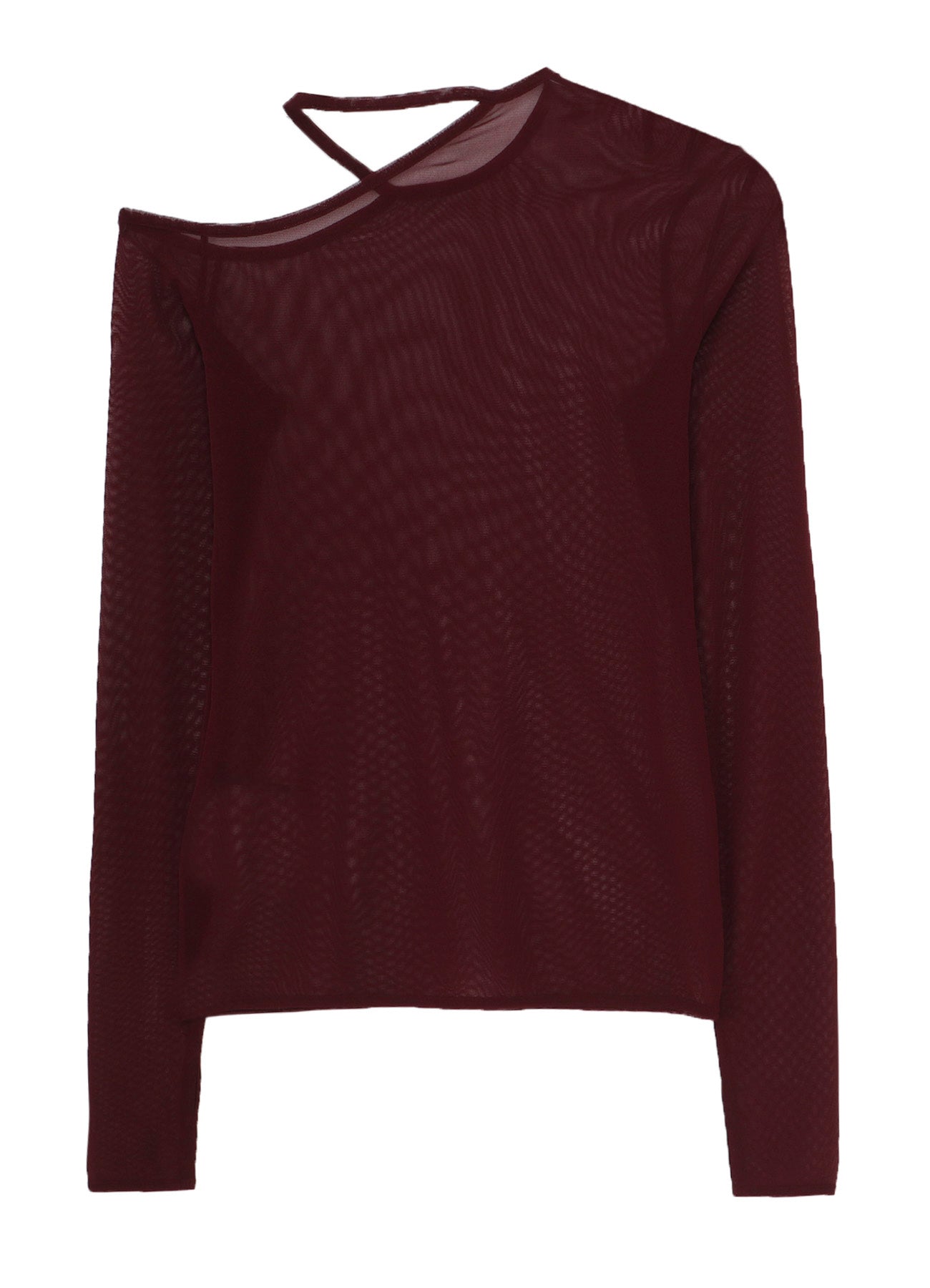 TULLE TIGHT OPEN SHOULDER T-SHIRT