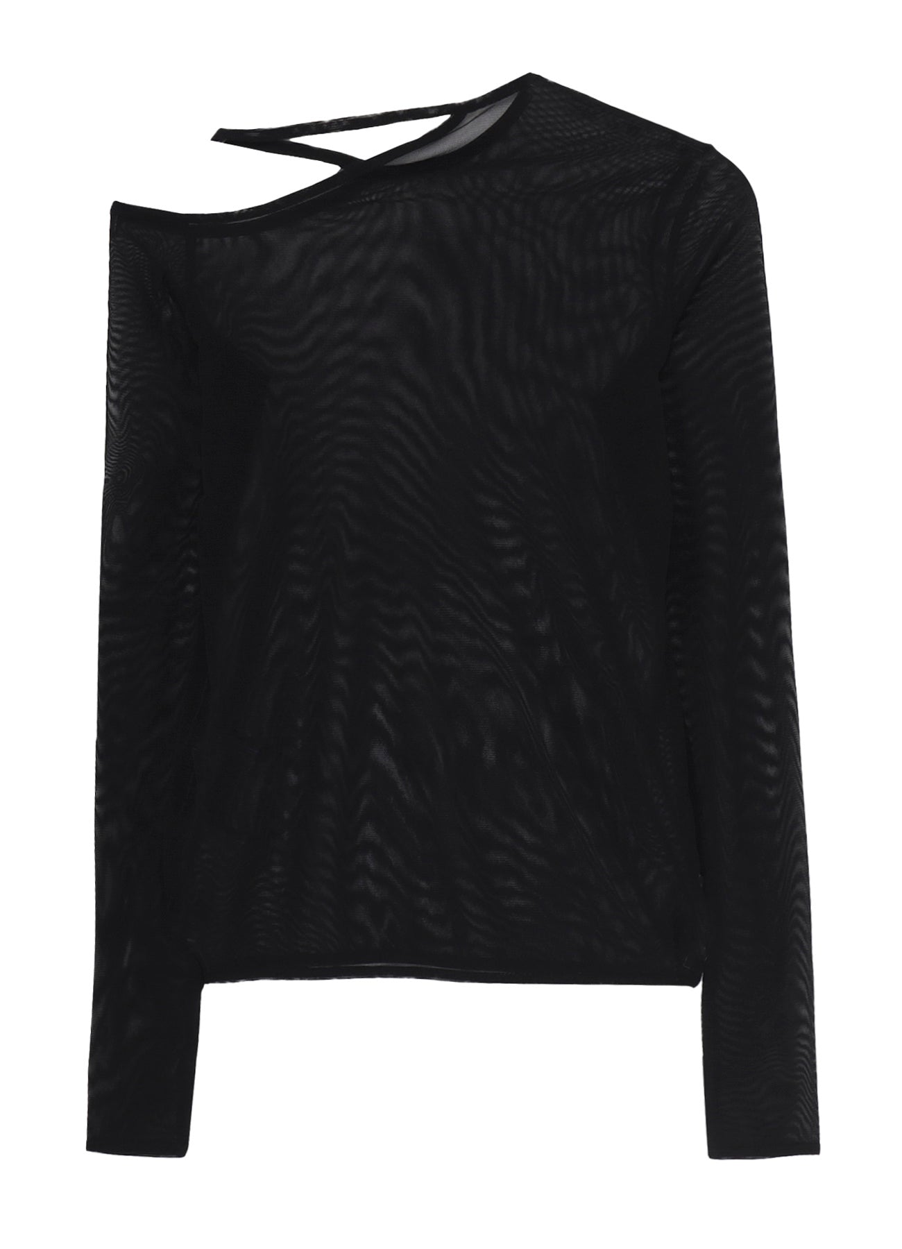 TULLE TIGHT OPEN SHOULDER T-SHIRT