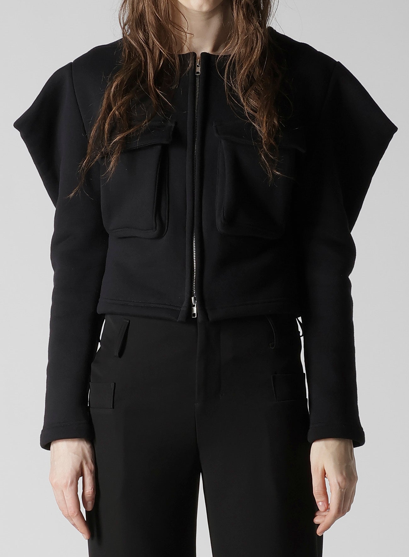 COTTON TIGHT FLEECE LINING SLEEVE PUFF JACKET