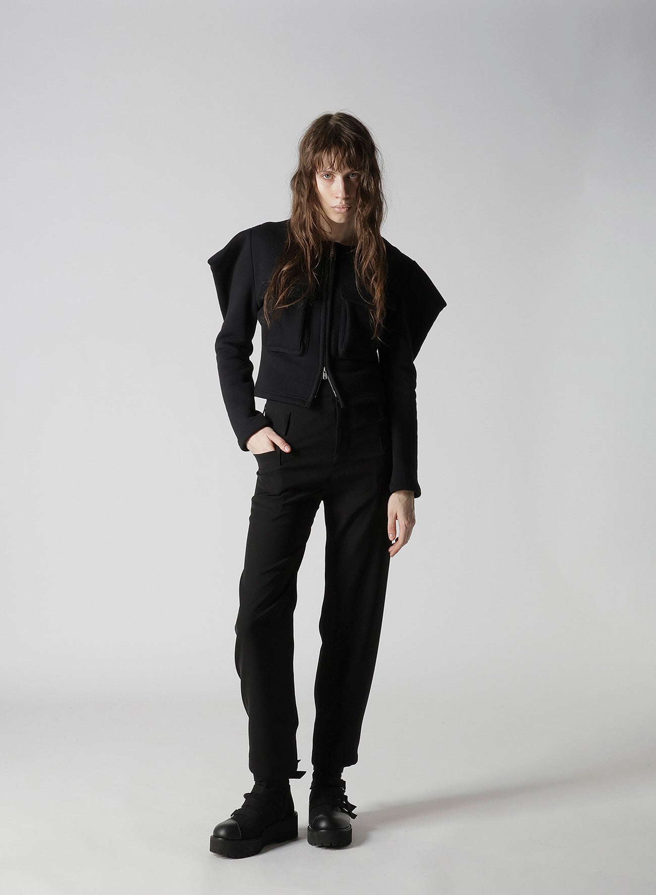 COTTON TIGHT FLEECE LINING SLEEVE PUFF JACKET