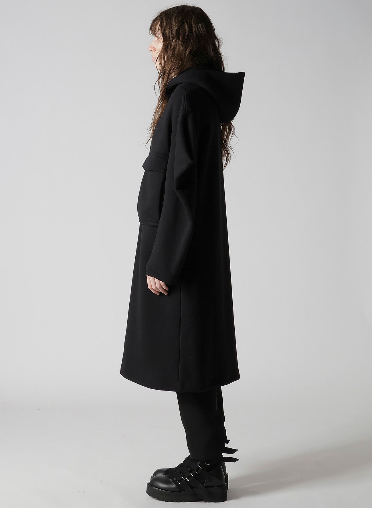 COTTON TIGHT FLEECE LINING SLEEVE PUFF LONG JACKET