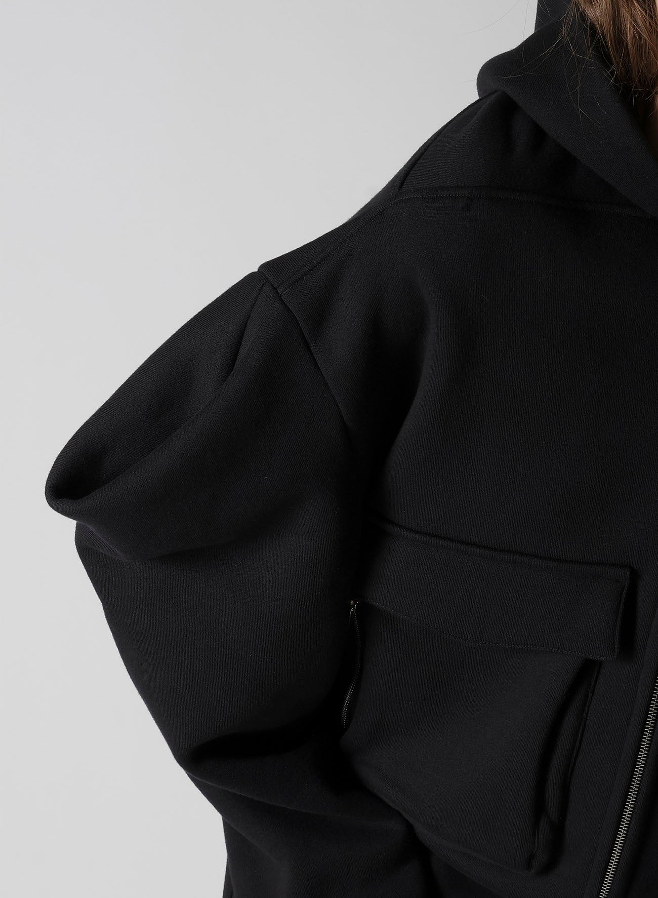 COTTON TIGHT FLEECE LINING SLEEVE PUFF LONG JACKET