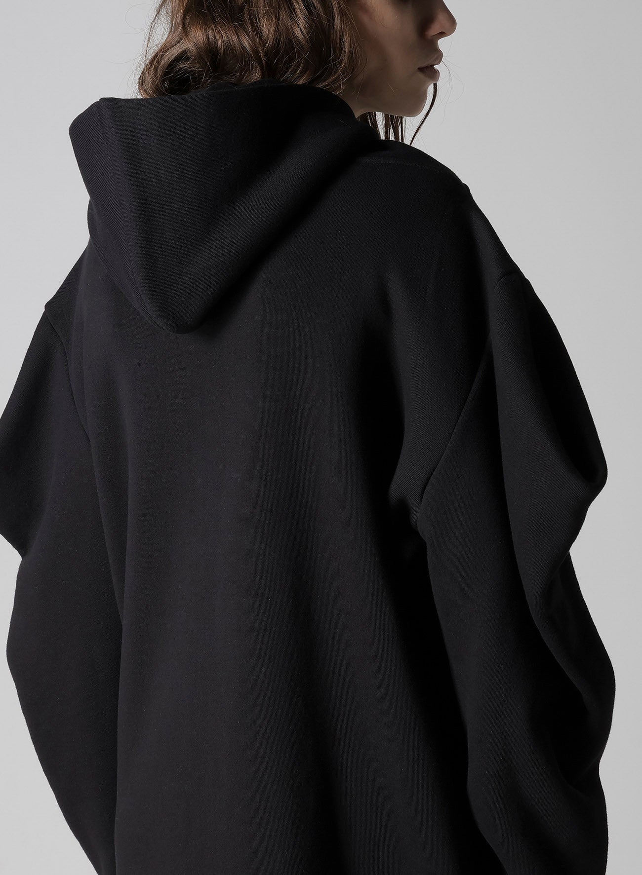 COTTON TIGHT FLEECE LINING SLEEVE PUFF LONG JACKET