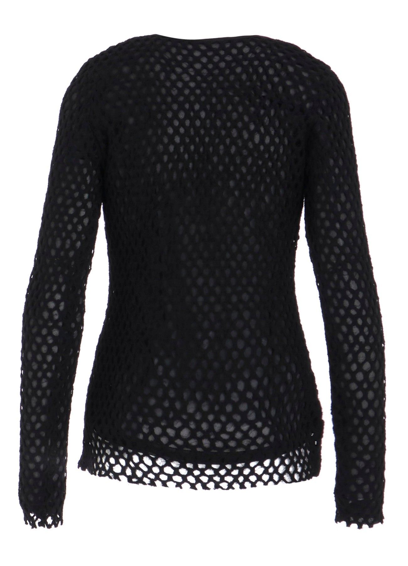 HOLE JACQUARD + CHIFFON TIGHT LONG SLEEVE T-SHIRT