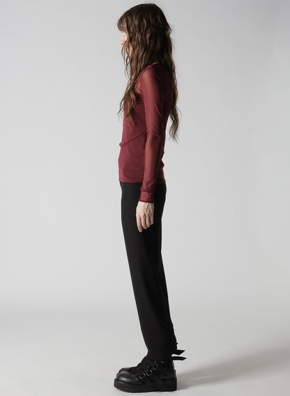 TULLE TIGHT LONG SLEEVE T-SHIRT