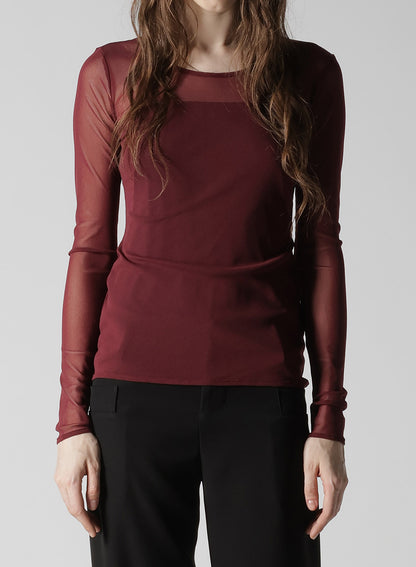 TULLE TIGHT LONG SLEEVE T-SHIRT