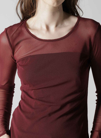 TULLE TIGHT LONG SLEEVE T-SHIRT