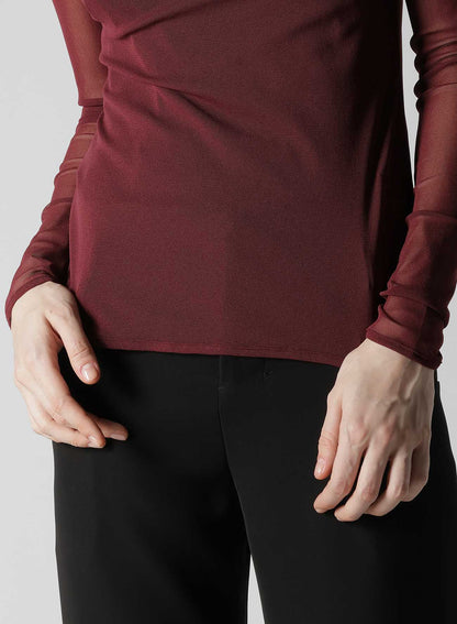 TULLE TIGHT LONG SLEEVE T-SHIRT