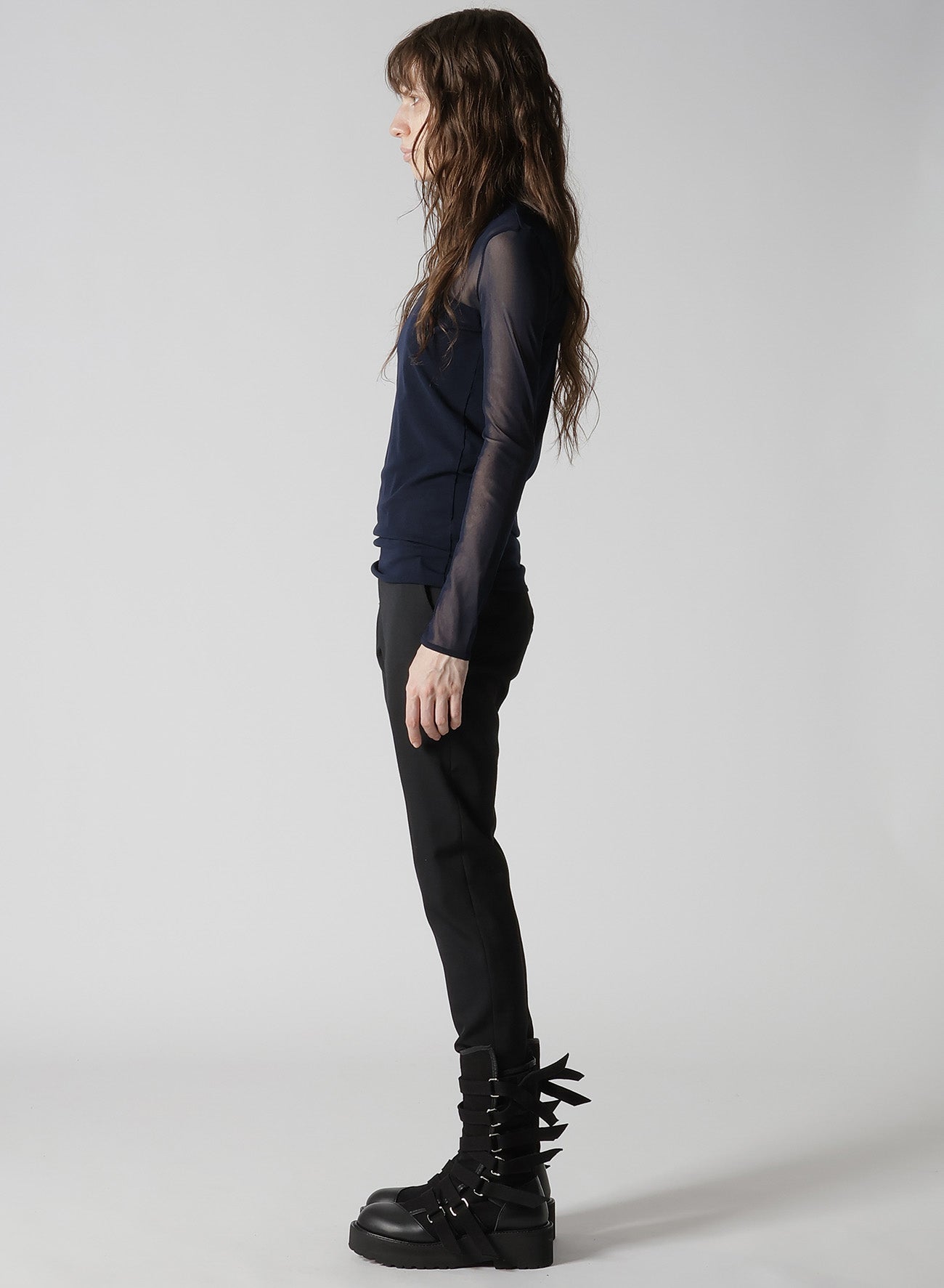 TULLE TURTLE NECK T-SHIRT