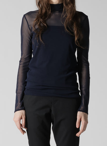 TULLE TURTLE NECK T-SHIRT