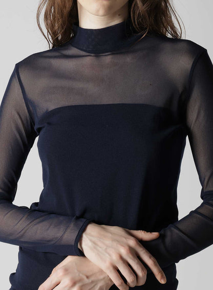 TULLE TURTLE NECK T-SHIRT