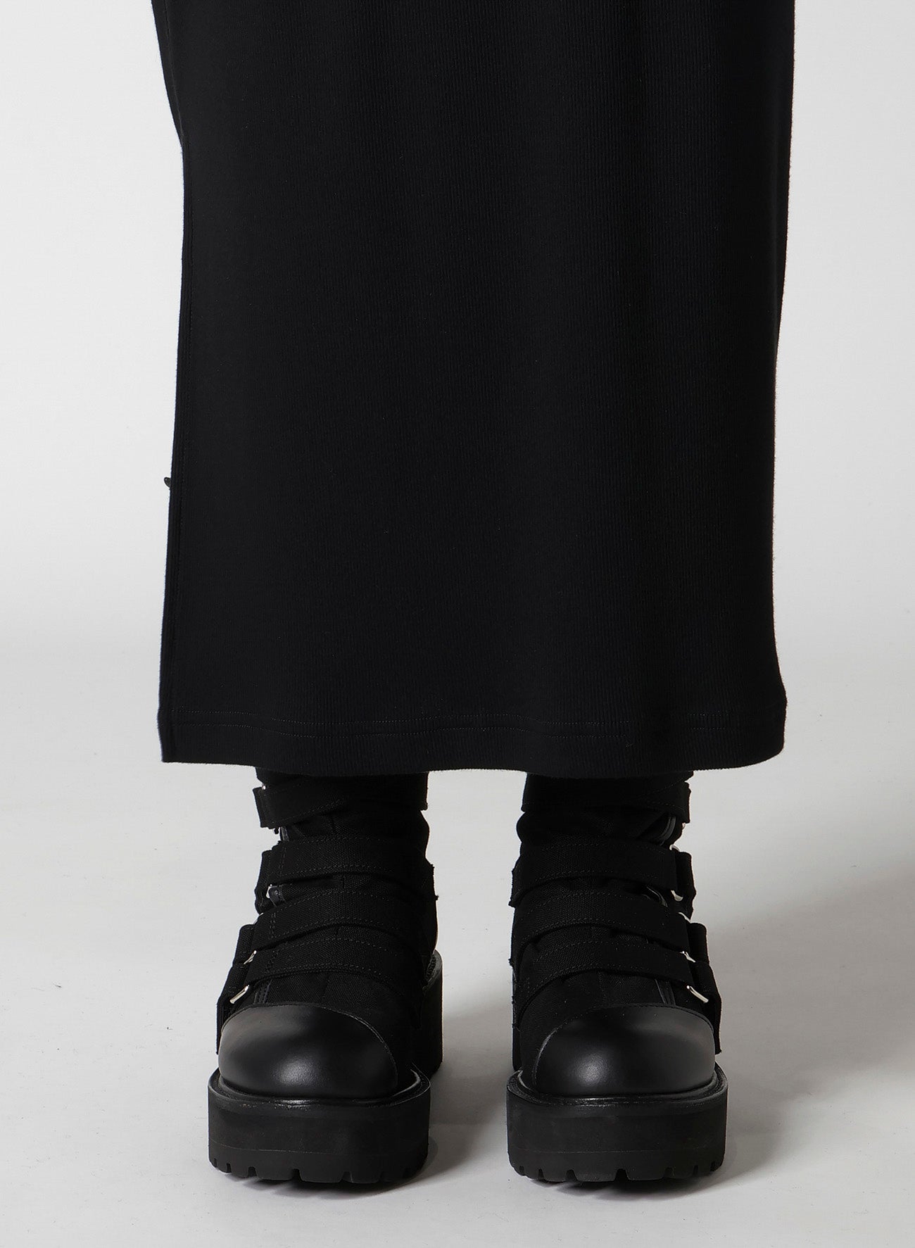COTTON RAYON RIB SLIT DRESS