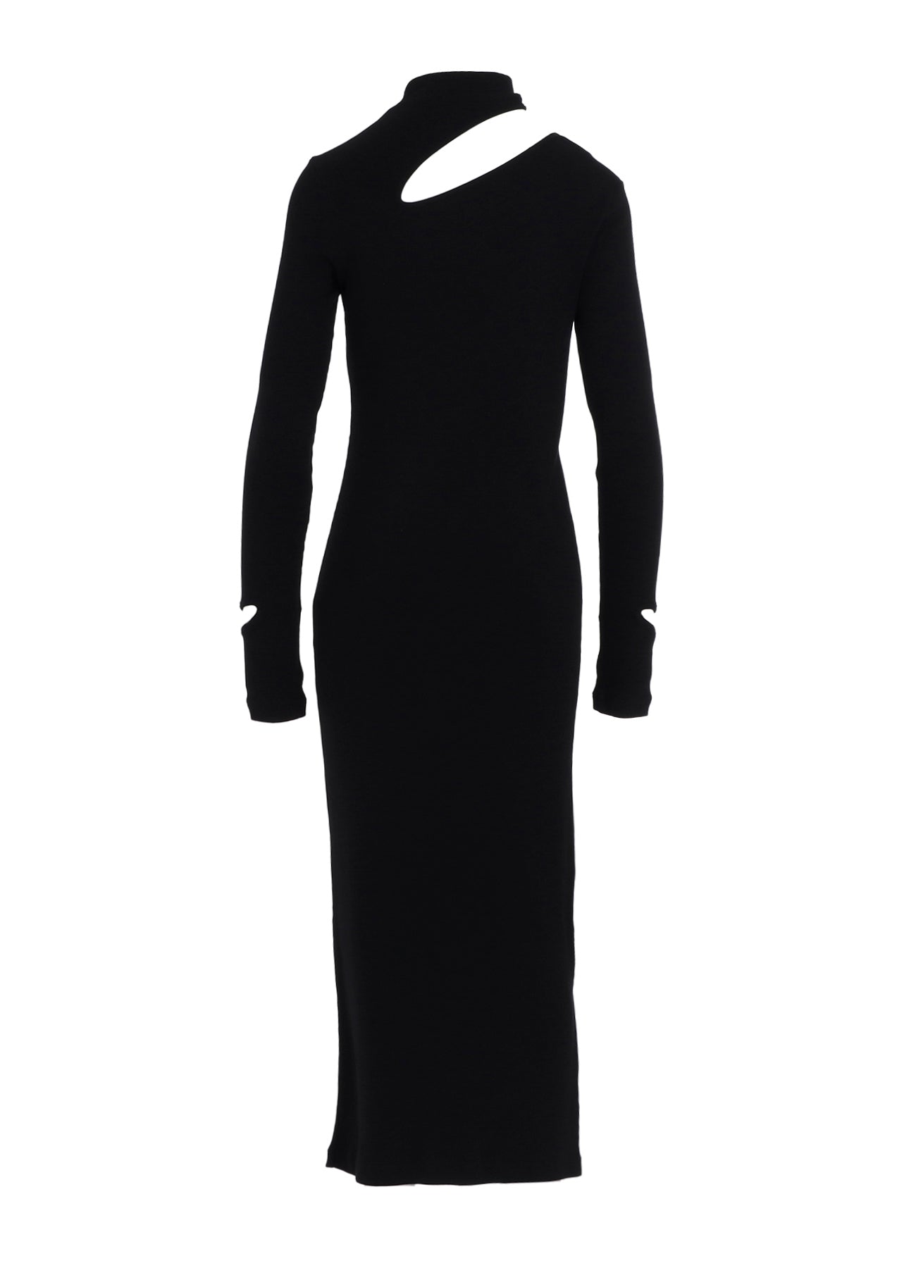 COTTON RAYON RIB SLIT DRESS