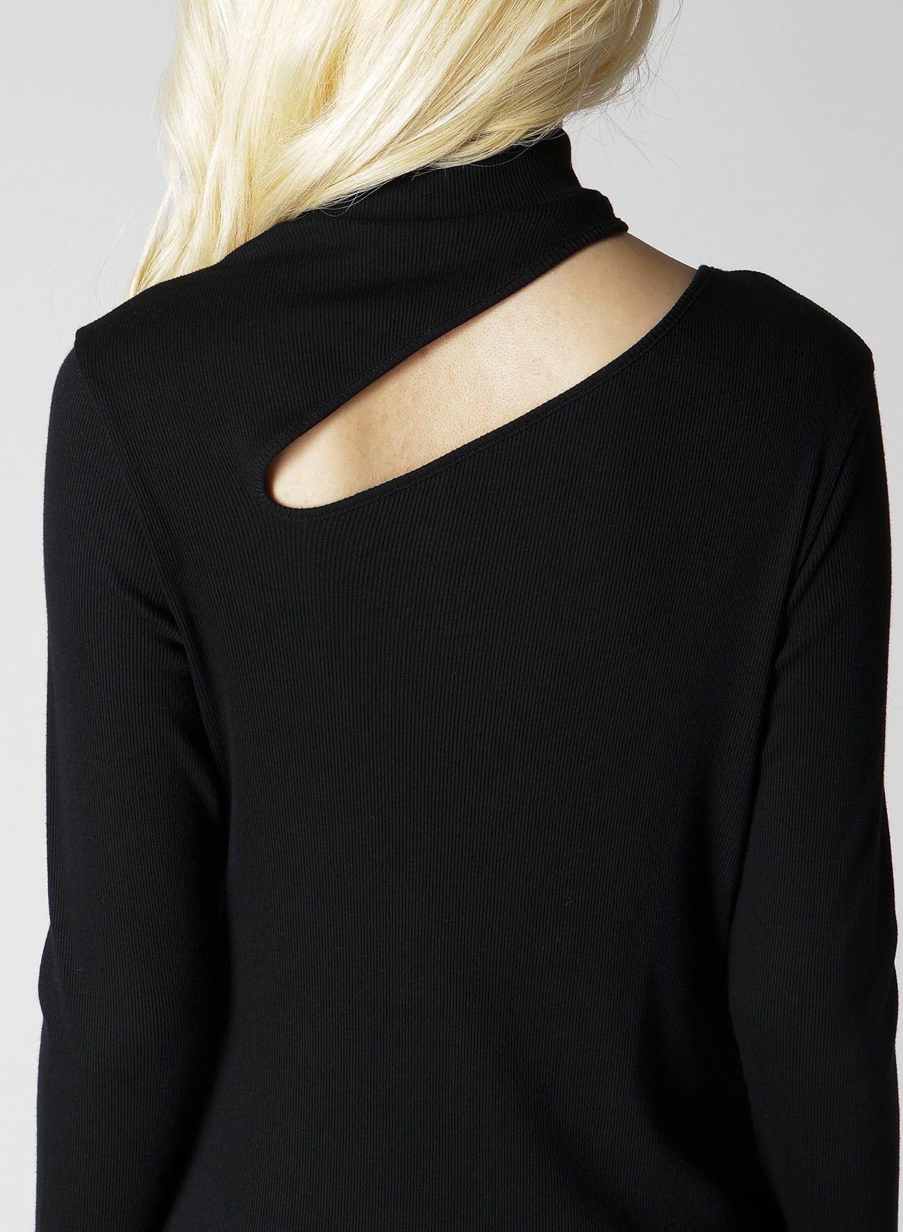 COTTON RAYON RIB SLIT DRESS