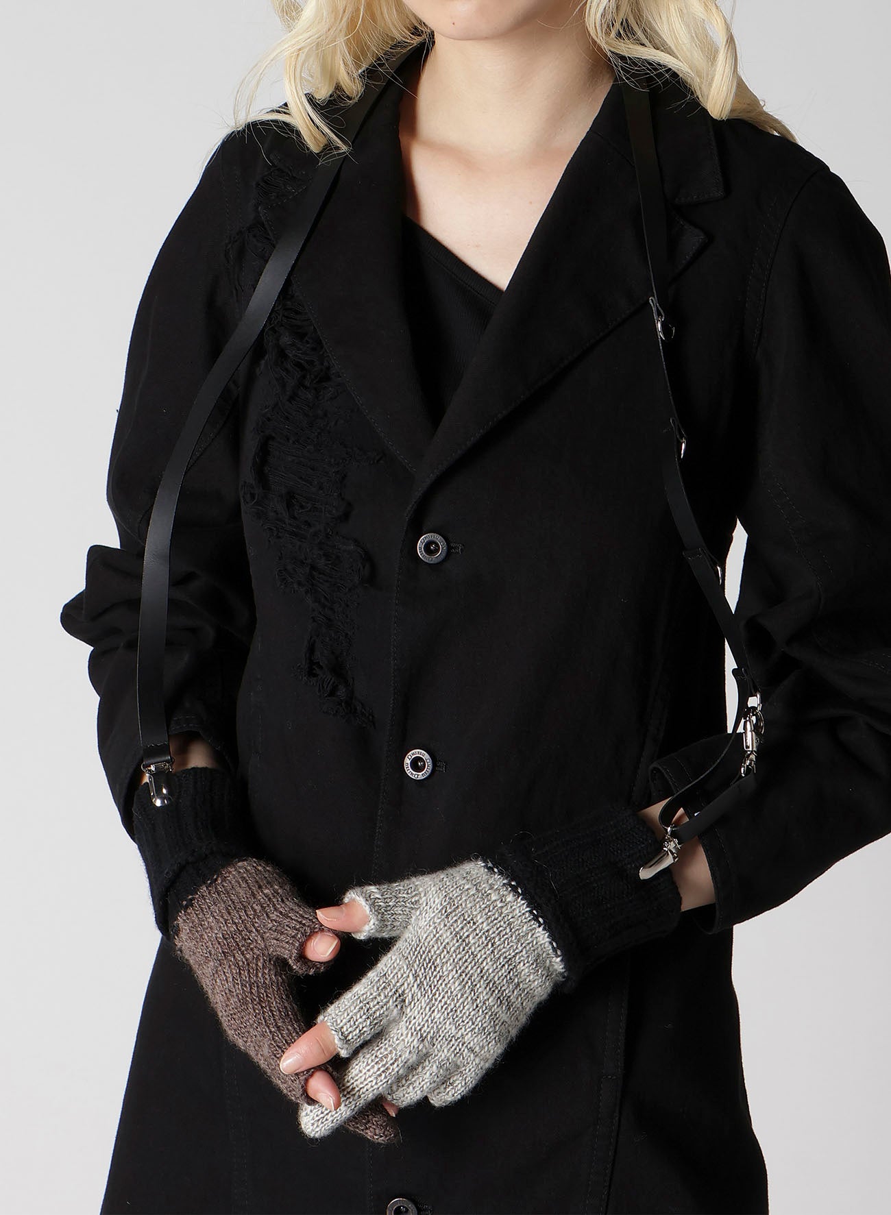 SLUB MIX BELTED MIDDLE FINGER GLOVE