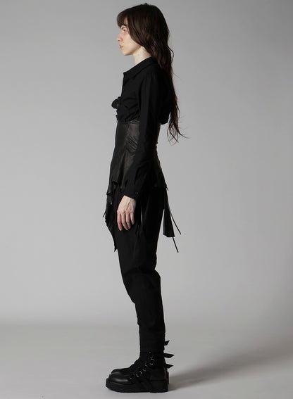TIED WRINKLE LEATHER BUSTIER