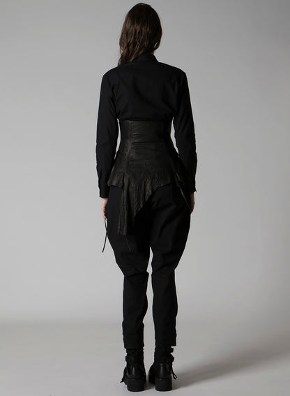 TIED WRINKLE LEATHER BUSTIER