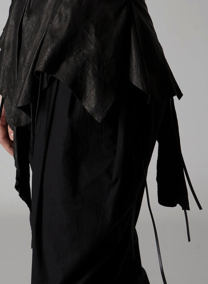 TIED WRINKLE LEATHER BUSTIER