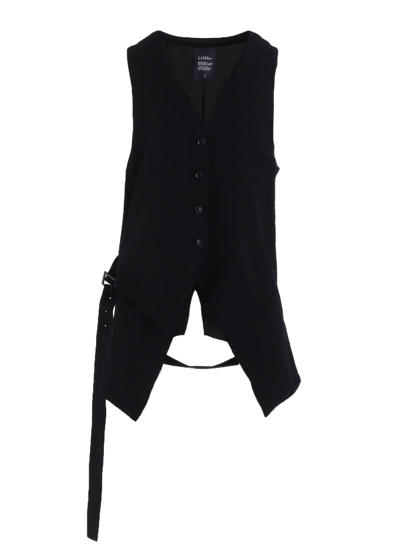 WOOL GABARDINE LAYERED VEST