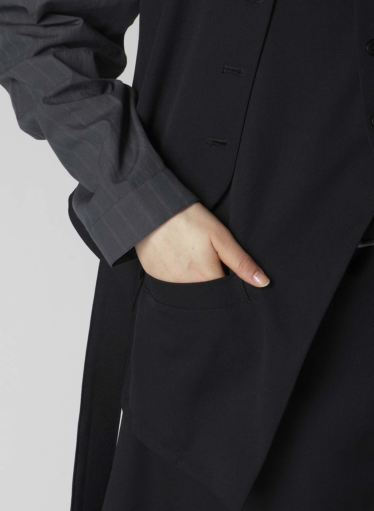 WOOL GABARDINE LAYERED VEST