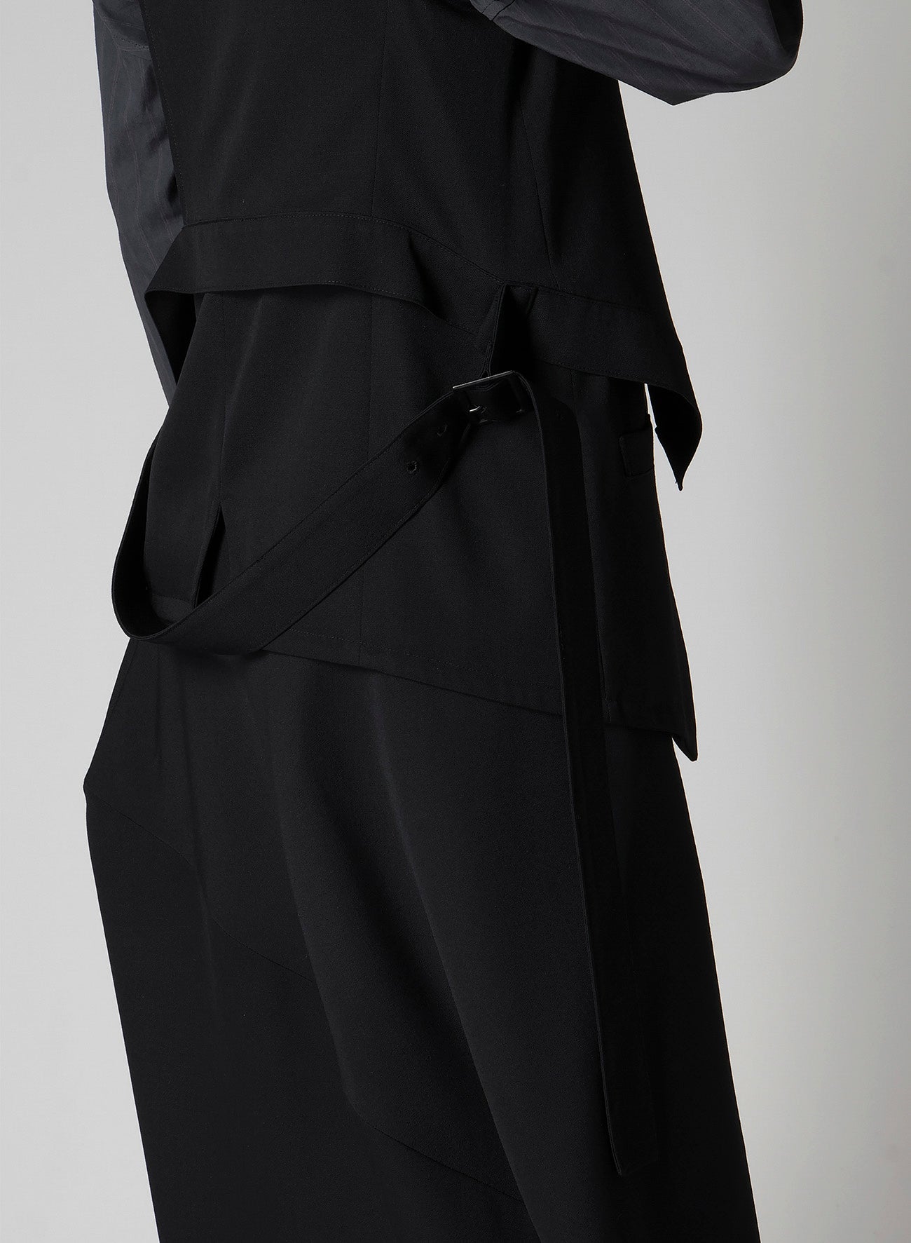 WOOL GABARDINE LAYERED VEST