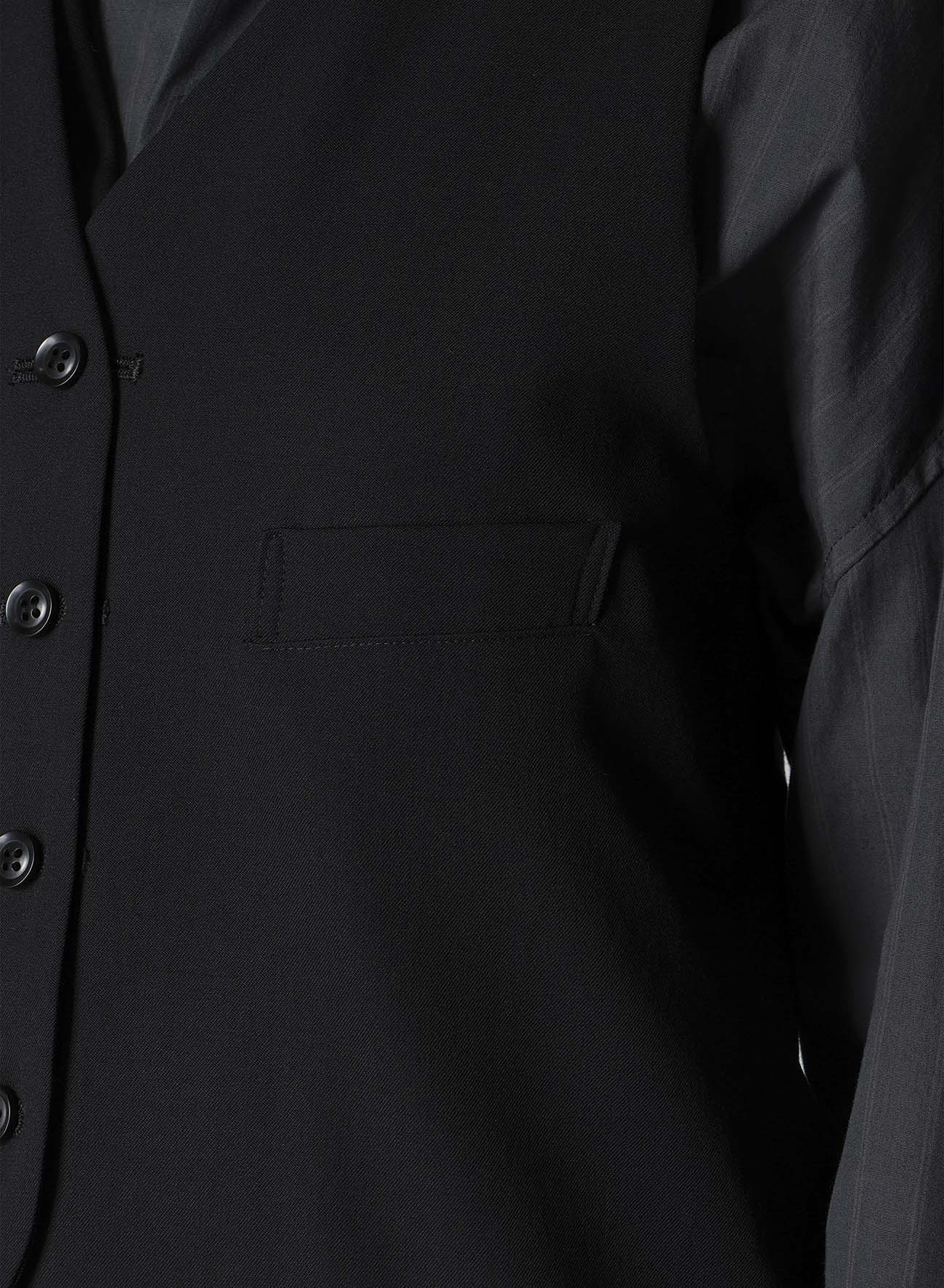 WOOL GABARDINE LAYERED VEST