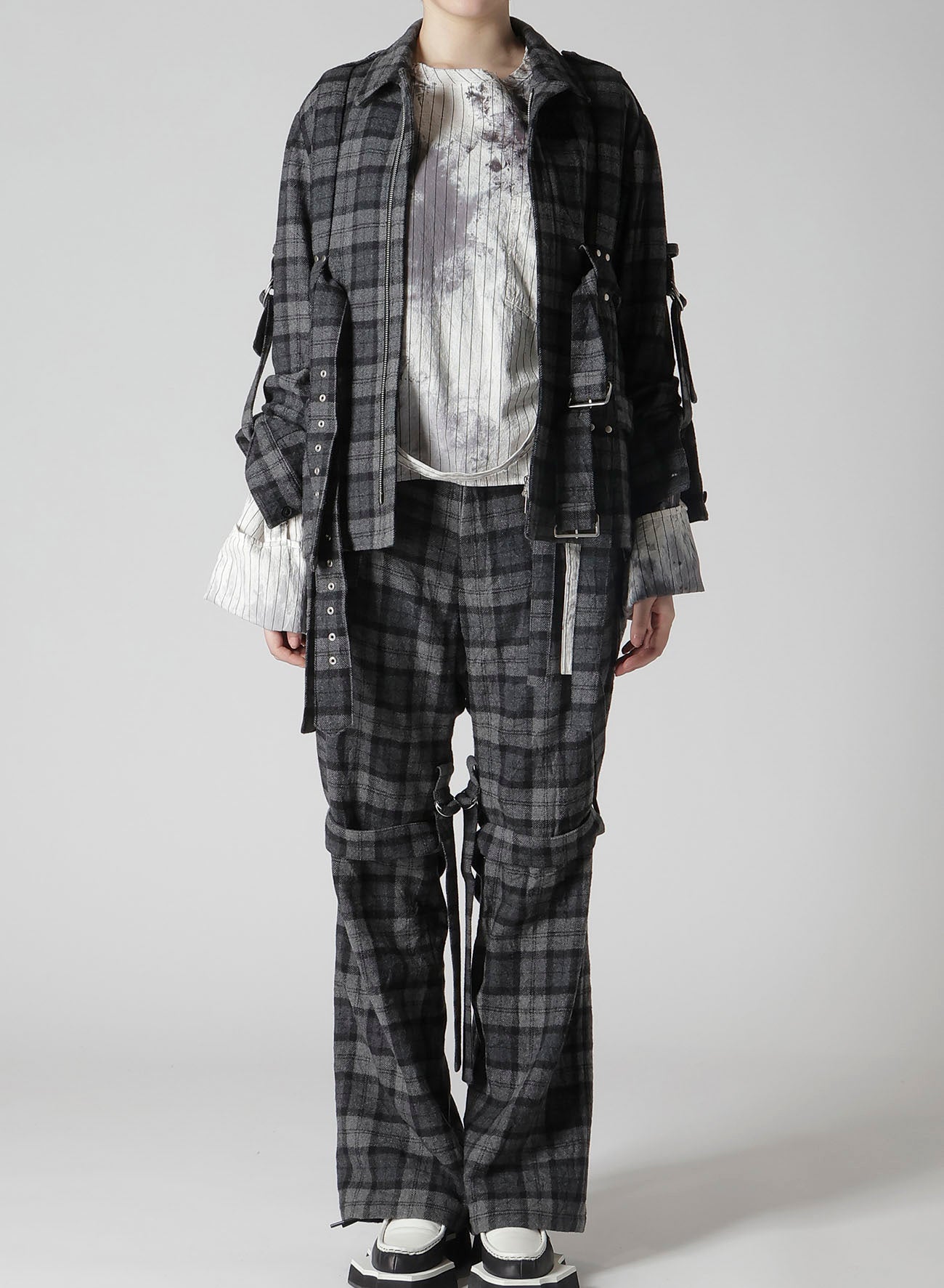 PLAID FLANNEL HARNESS JACKET