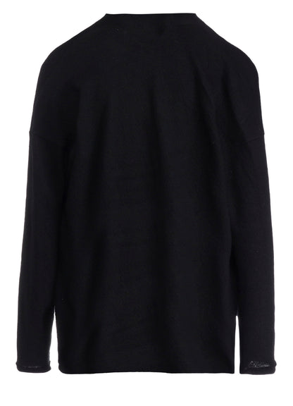 WOOL SHRINK SINGLE JERSEY FRONT DESIGN CARDIGAN