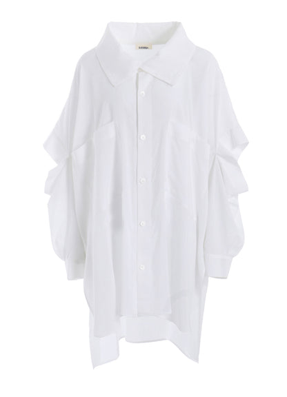 SOFT LAWN ELBOW SLIT LONG SHIRT