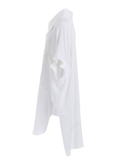 SOFT LAWN ELBOW SLIT LONG SHIRT