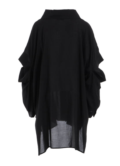 SOFT LAWN ELBOW SLIT LONG SHIRT