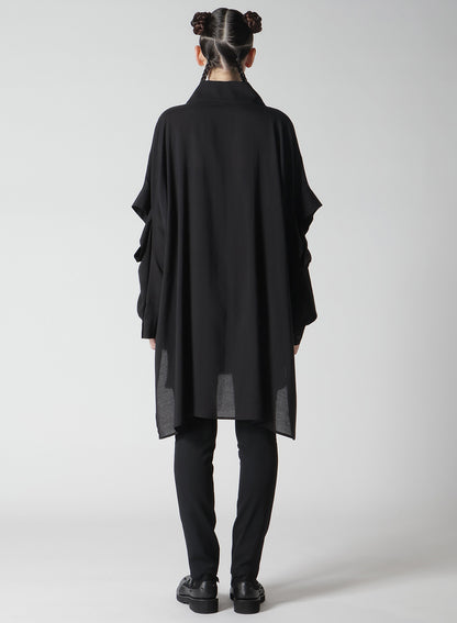 SOFT LAWN ELBOW SLIT LONG SHIRT