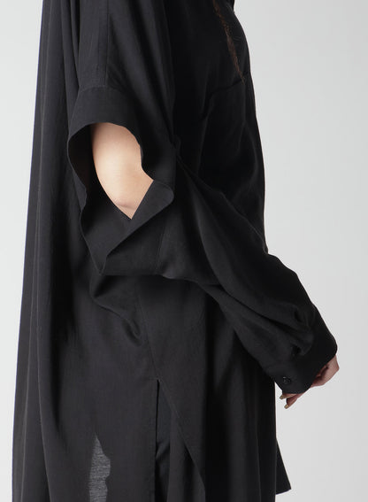 SOFT LAWN ELBOW SLIT LONG SHIRT