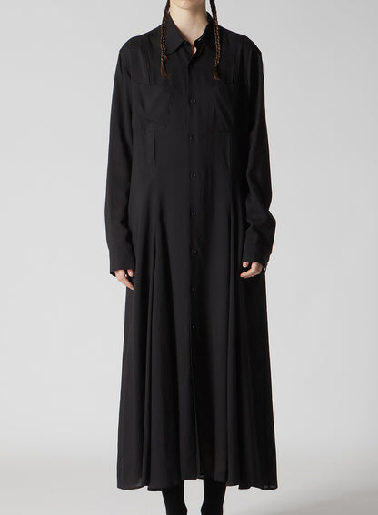 SOFT LAWN FLARED SLIT DRESS