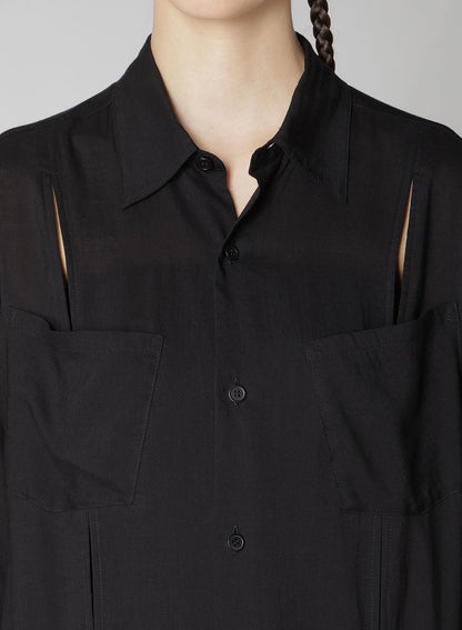 SOFT LAWN FLARED SLIT DRESS