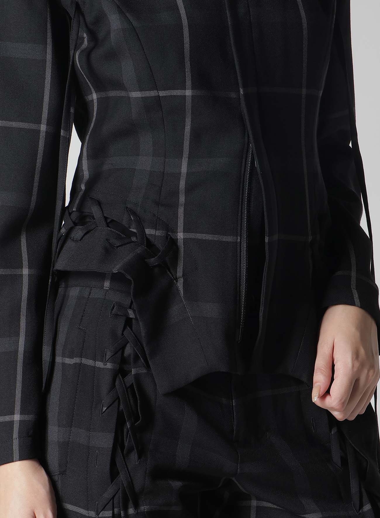 PLAID LACE-UP JACKET B