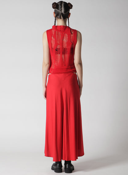 CRUSH PLAIN STITCH CRUSHED SLEEVELESS KNIT